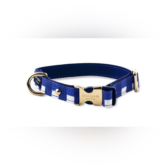 NWT Kate Spade S/M Royal Blue Gingham Collar - Picture 1 of 5